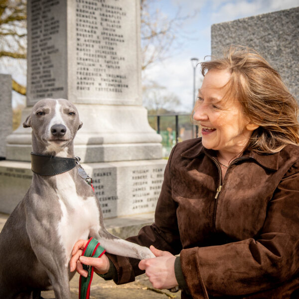 Sara Starling voice over with Neville Longbottom the proud studio dog